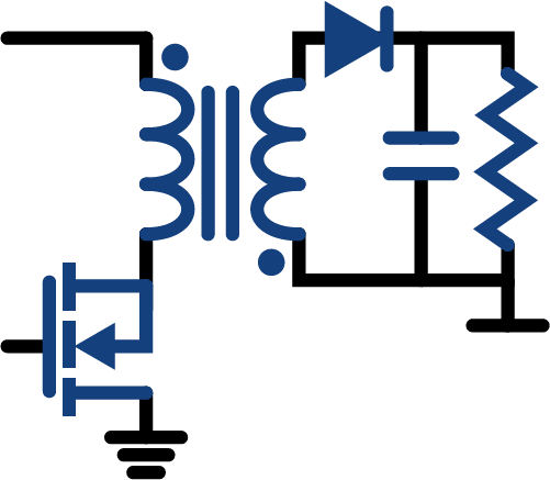 imagen de electronica industrial/potencia y circuitos de conmutacion mostrando una fuente de voltaje de topologia flyback - campos de la electronica