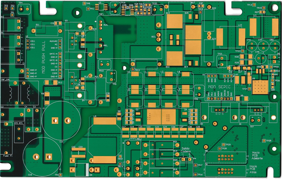 custom industrial power electronics pcb - bare printed circuit board - designed at cohen electronics consulting