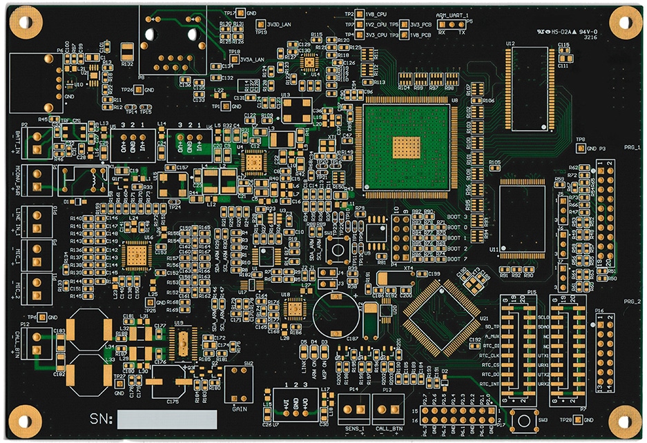 custom voip pcb - bare 6 layer printed circuit board designed at cohen electronics consulting